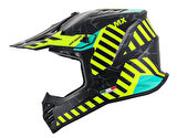 SWAY 618 Alert Çocuk Cross Kaskı Bisiklet Motosiklet Enduro Kask L Beden Mat Siyah Sarı Çocuk Kaskı