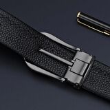 William Polo Hakiki Deri Siyah Metal Tokalı Şık Italyan Kemer