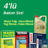 Filtron Hyundai Accent Era 1.5 Crdi Castrol Edge 4 LT Filtre Bakım Seti 2006-2012 3KP 4 Lü