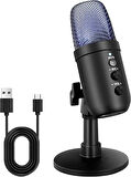 Monozone  Oyuncu Yayıncı Mikrofonu RGB Profosyonel Youtuber Tiktok Twitch Canlı Yayın Podcast Discord