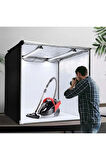 Monozone  Fotoğraf Stüdyosu Profesyonel Çadır Kiti Led Işıklı 80x80 Cm Taşıma Çantalı Ürün Fotoğraf Çekim Çadırı Pratik Katlanabilir Aydınlatma Çadırı   