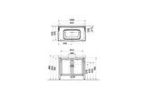 VitrA Valarte 62157 Lavabo Dolabı, Kapaklı, Etajerli Lavabolu, Krom Kulplu, 100 cm, Mat Gri