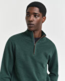 GANT Erkek Yeşil Regular Fit Yarım Fermuarlı Sweatshirt