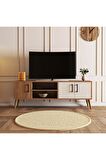 Mezza 1584 Exxen 150 Cm Ahşap Ayaklı Tv Ünitesi Sepet-beyaz