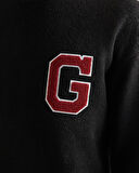 GANT Erkek Siyah Relaxed Fit Bisiklet Yaka Logolu Kazak