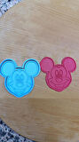 Mickey Mouse Kurabiye Kalıbı ve Şeker Hamuru Seti 4 Adet - 9 CM