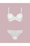 Kadın Kaplı Dantelli Desteksiz Sütyen & Külot İç Çamaşır Takım L.N0.U11.RT.01.B.R1.A24