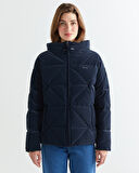 GANT Kadın Lacivert Kapüşonlu Kapitone Mont