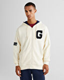 GANT Erkek Krem Relaxed Fit Kapüşonlu Logolu Sweatshirt