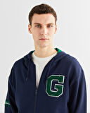 GANT Erkek Lacivert Relaxed Fit Kapüşonlu Logolu Sweatshirt