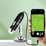 Monozone  Dijital Mikroskop 1600x 2Mp Usb 8 Led Çok Amaçlı Tekstil Baskı Cilt Saç Biyolojik Analiz 