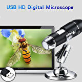 Monozone  Dijital Mikroskop 1600x 2Mp Usb 8 Led Çok Amaçlı Tekstil Baskı Cilt Saç Biyolojik Analiz 