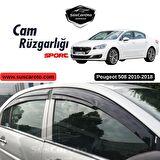 Peugeot 508 2010-2018 Uyumlu Mugen Cam Rüzgarlığı Seti Piano Black 4'lü İthal