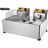Elektrikli Fritöz 5+5 Lt Ikili R93 Büfe Tipi Sanayi Tipi 5+5 Lt Elektrikli Fritöz