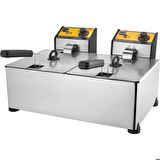 Elektrikli Fritöz 5+5 Lt Ikili R93 Büfe Tipi Sanayi Tipi 5+5 Lt Elektrikli Fritöz