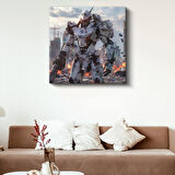 Savaş Robotu - Şehir Harabeleri Anime Kanvas Tablo