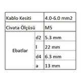 GYU506 Yuvarlak Uçlu İzoleli Kablo Ucu 100 Adet