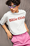 Tasarım Billie Eilish Baskılı Unisex Oversize Şarkıcı Tişört