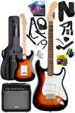 Midex RPH-30SB-35AMP Gül Klavye Strat Kasa SSS 35W Elektro Gitar Seti