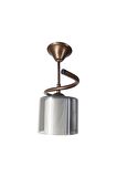 Fuji Bronz Tekli Füme + Beyaz Camlı Avize | Kaliteli Modern Metal Avize