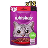Whiskas Pouch Sos İçinde Sığır Etli Yetişkin Kedi Konservesi 85gr X 12 Adet