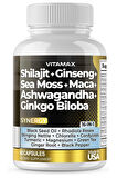 Shilajit + Ginseng + Sea Moss + Maca + Ashw. + Ginkgo Biloba 60 Kapsül