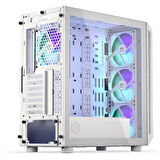 Endorfy Arx 700 White ARGB Mesh Temperli Cam USB 3.2 Gen 2 Mid Tower ATX Gaming Kasa (EY2A017)