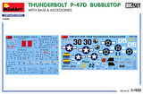 MiniArt 48018 1:48 Thunderbolt P-47D Balonlu Üst Taban ve Aksesuarlar. Büyük Set