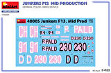 MiniArt 48005 1:48 Junkers F13. Uçak Maketi