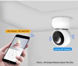 QASUL  Panda 360° 1080p Ip Güvenlik Kamerası Gece Görüşlü Bebek Bakıcı Ip Wifi Kamerası