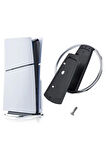 PS5 / PS5 Slim Konsol Diskli ve Dijital Model için Vidalı Metal Dikey Stand