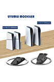PS5 / PS5 Slim Konsol Diskli ve Dijital Model için Vidalı Metal Dikey Stand