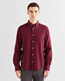 GANT Erkek Bordo Regular Fit Düğmeli Yaka Gömlek