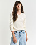 GANT Kadın Krem Regular Fit Bisiklet Yaka Kazak