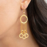 "Altın Yağmur" Tasarım Altın Küpe