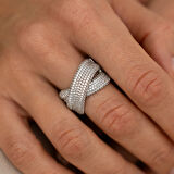 Beyaz Altın Çift Kol Altın Yüzük