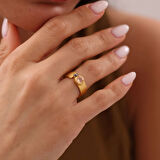 Nisera Etnik Tasarım Aura Altın Yüzük