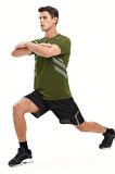 Erkek Spor Tişört Antreman Gym Polyester Erkek Sporcu T-shirt ŞERİTLİ-TİŞÖRT