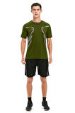 Erkek Spor Tişört Antreman Gym Polyester Erkek Sporcu T-shirt ŞERİTLİ-TİŞÖRT