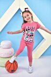 Kız Çocuk T-shirt Minie Mouse More Basklı Taytlı Takım