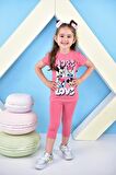 Kız Çocuk T-shirt Minie Mouse More Basklı Taytlı Takım