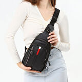 Lederax Suni Deri Çift Taraf Askılı Göğüs Çantası LD110