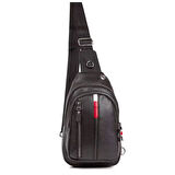 Lederax Suni Deri Çift Taraf Askılı Göğüs Çantası LD110