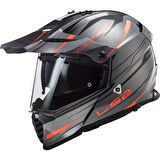 LS2 PIONEER EVO KNIGHT TITANIUM-TURUNCU KASK