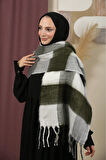 Çift Taraflı Ekose Kışlık Omuz Şalı