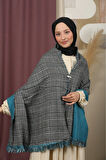 Çift Taraflı Ekose Kışlık Omuz Şalı