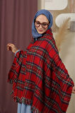 Çift Taraflı Ekose Kışlık Omuz Şalı