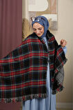 Çift Taraflı Ekose Kışlık Omuz Şalı