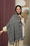 Çift Taraflı Ekose Kışlık Omuz Şalı