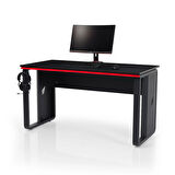 Amiral Rgb Ledli Profesyonel Oyuncu Masası Siyah
